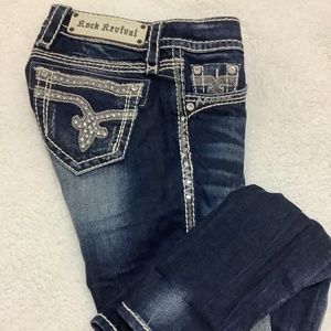 Dark wash Rock Revival skinny Jean size 24